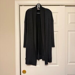 Gap Women’s Black Softspun Long Cardigan With Pockets & Ribbed Arms Small